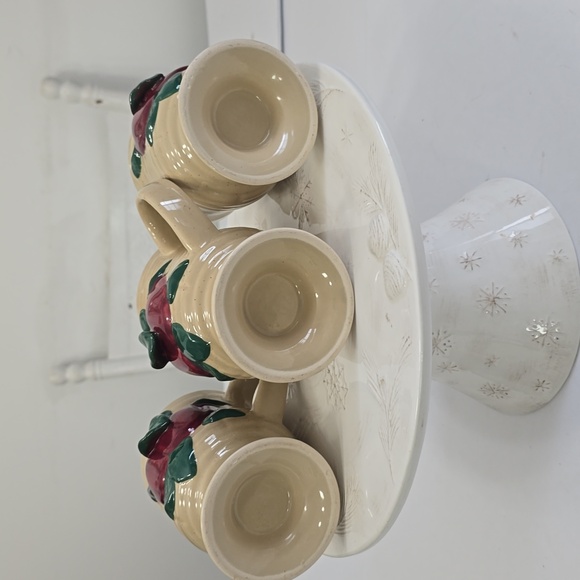 Vintage Franciscan Set Of 3 Apple Pattern Irish Mugs Speckled Earthenware Ribbed - Picture 9 of 14